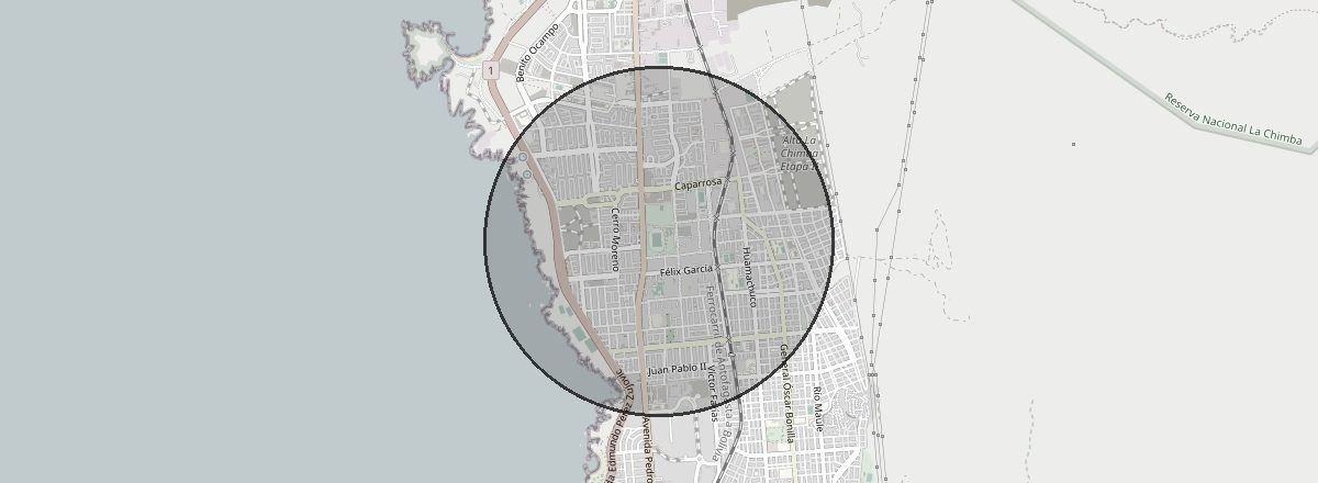 Mapa del sector Pedro Aguirre Cerda, Antofagasta